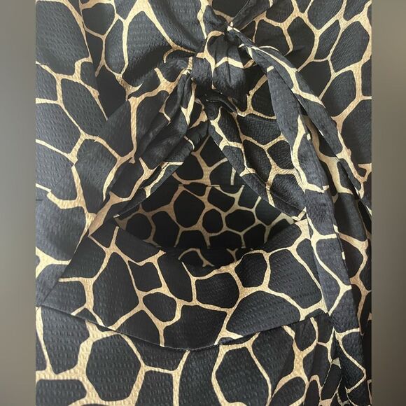 Michael‎ Kors luxury giraffe printed tie mini party dress size 6 - Picture 6 of 7